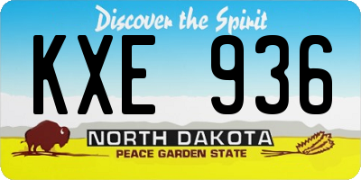 ND license plate KXE936