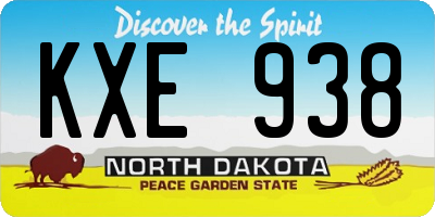 ND license plate KXE938