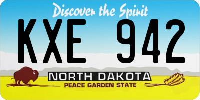 ND license plate KXE942