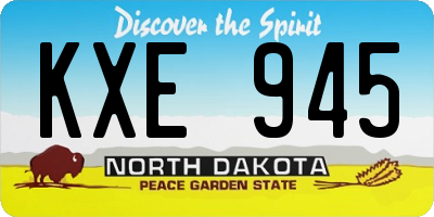 ND license plate KXE945