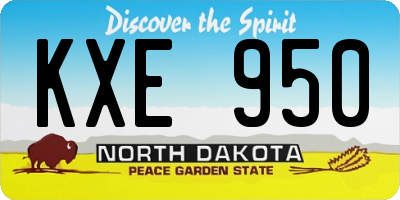 ND license plate KXE950