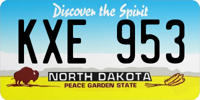 ND license plate KXE953