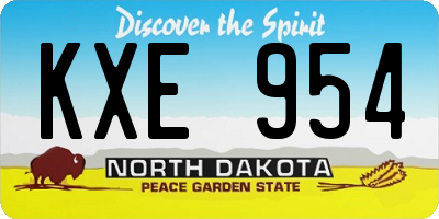 ND license plate KXE954