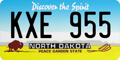 ND license plate KXE955