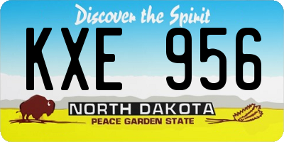 ND license plate KXE956