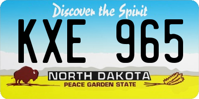 ND license plate KXE965