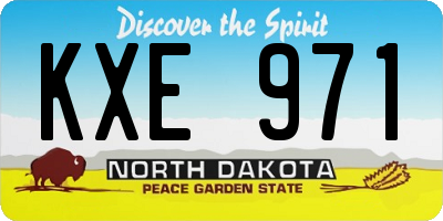 ND license plate KXE971