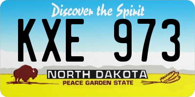 ND license plate KXE973