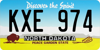 ND license plate KXE974