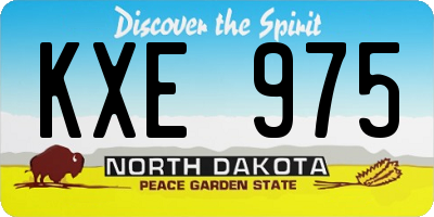 ND license plate KXE975
