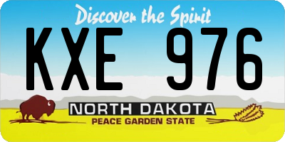 ND license plate KXE976