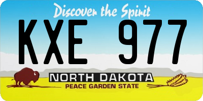 ND license plate KXE977