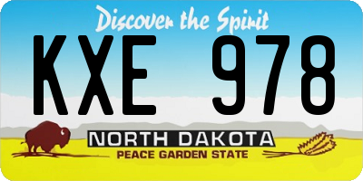 ND license plate KXE978