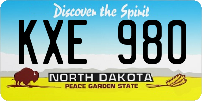 ND license plate KXE980