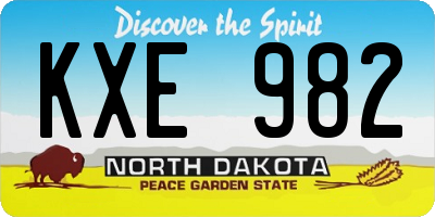 ND license plate KXE982