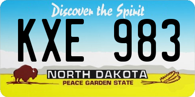 ND license plate KXE983