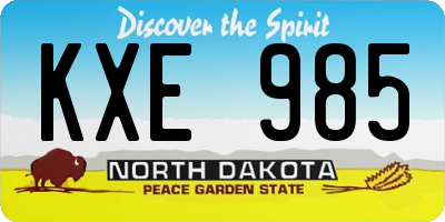 ND license plate KXE985