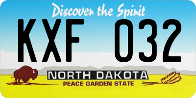 ND license plate KXF032