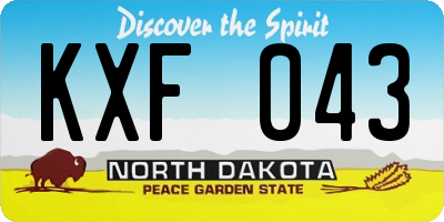 ND license plate KXF043