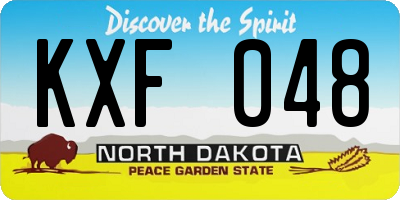 ND license plate KXF048