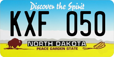 ND license plate KXF050