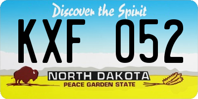 ND license plate KXF052
