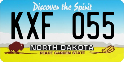 ND license plate KXF055