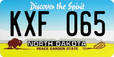 ND license plate KXF065
