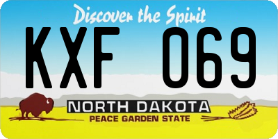 ND license plate KXF069
