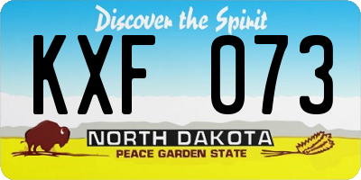 ND license plate KXF073