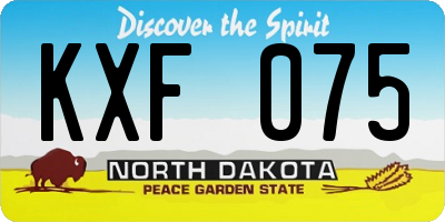 ND license plate KXF075