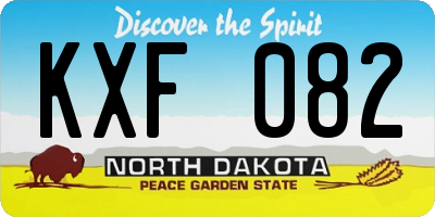 ND license plate KXF082