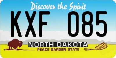 ND license plate KXF085
