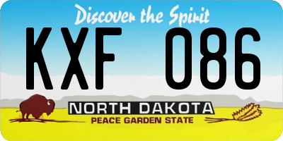 ND license plate KXF086
