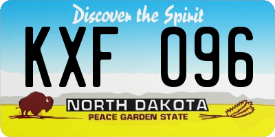 ND license plate KXF096