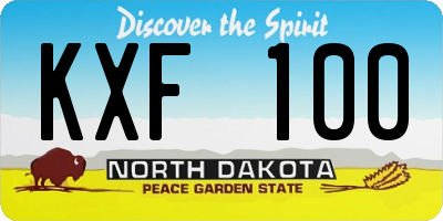 ND license plate KXF100