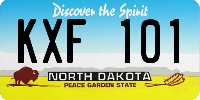 ND license plate KXF101