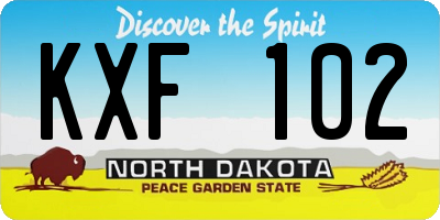 ND license plate KXF102