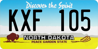 ND license plate KXF105