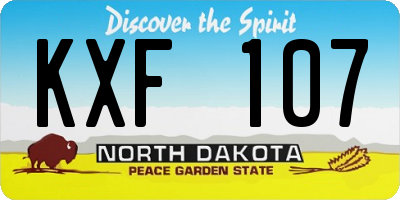 ND license plate KXF107