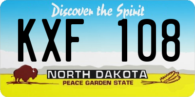 ND license plate KXF108