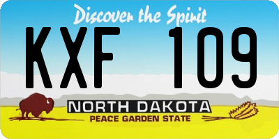 ND license plate KXF109
