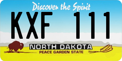 ND license plate KXF111