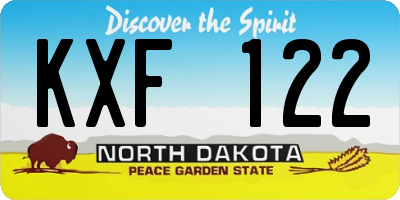 ND license plate KXF122