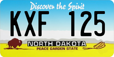 ND license plate KXF125