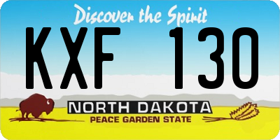 ND license plate KXF130