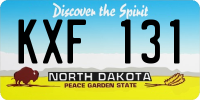 ND license plate KXF131