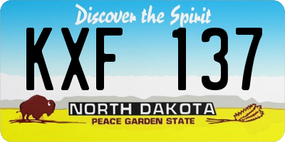 ND license plate KXF137