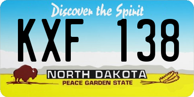 ND license plate KXF138