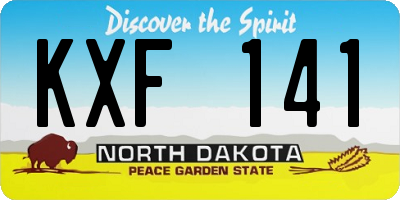 ND license plate KXF141